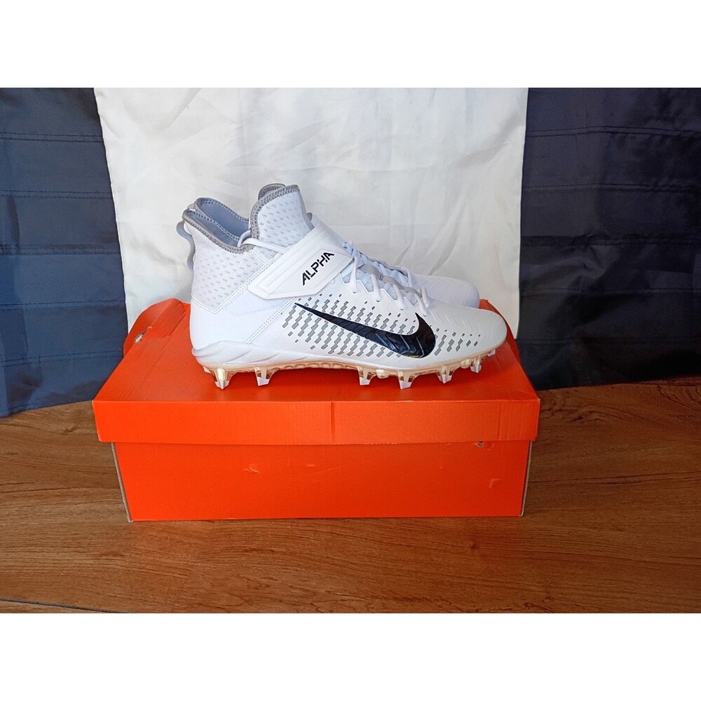 Nike Alpha Menace Pro 2 Mid Football Cleats Mens 12 White AQ3209-100 NIB